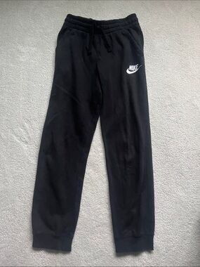 Nike Black Kids Jogger Pants with White Logo